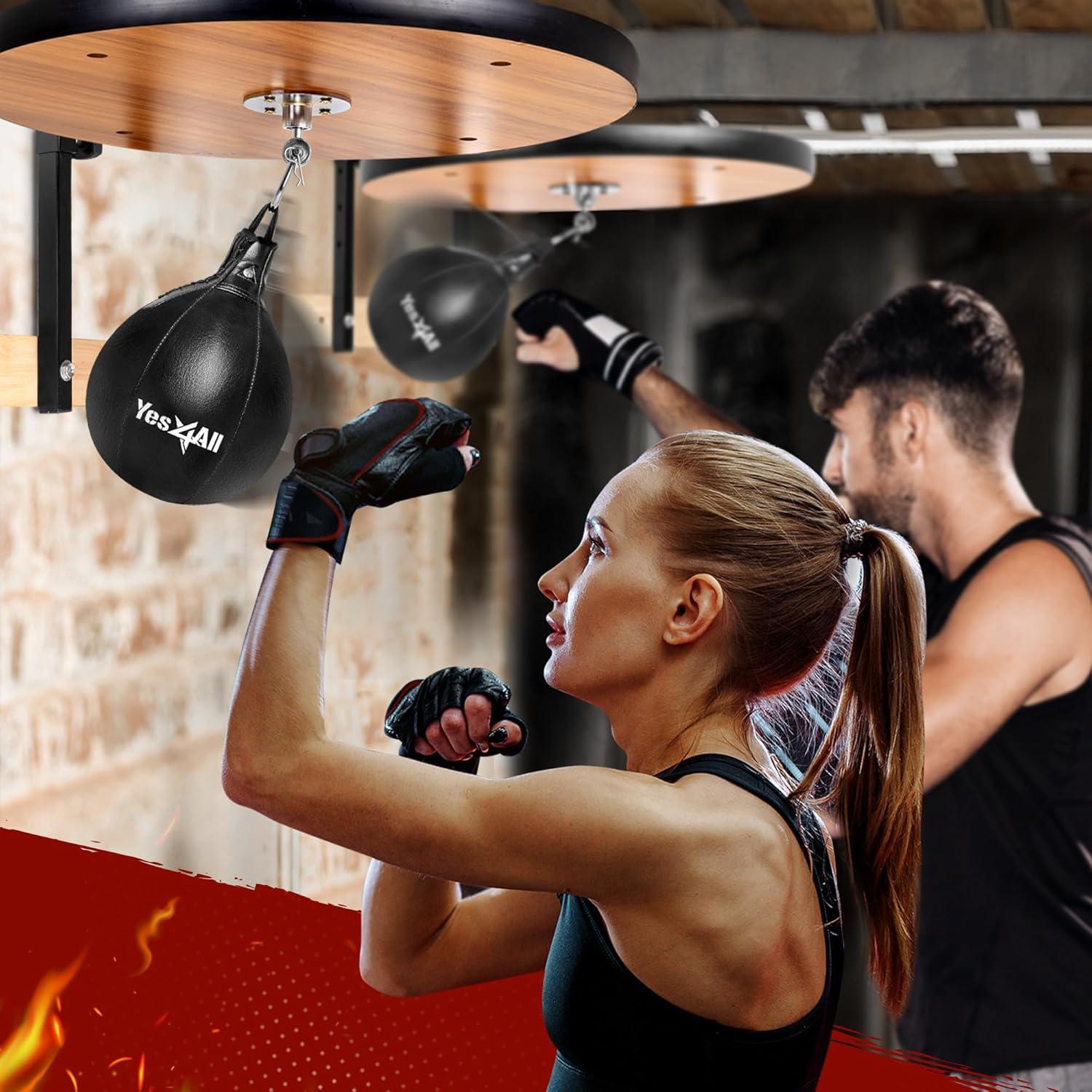 image:imageYes4All 24 inches Adjustable Speed Bag Platform with Upgraded Speed Balls Wall Mount Punching Bag Boxing Training Full Kit