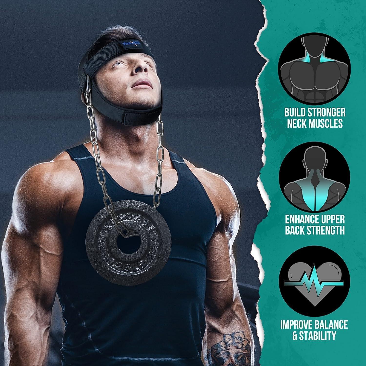 image:imageYes4All Adjustable Neck Harness for Weight Training Wide Padded Strap Support for Strengthening amp Resistance Training Weight Lifting Head Harness BlackA Black