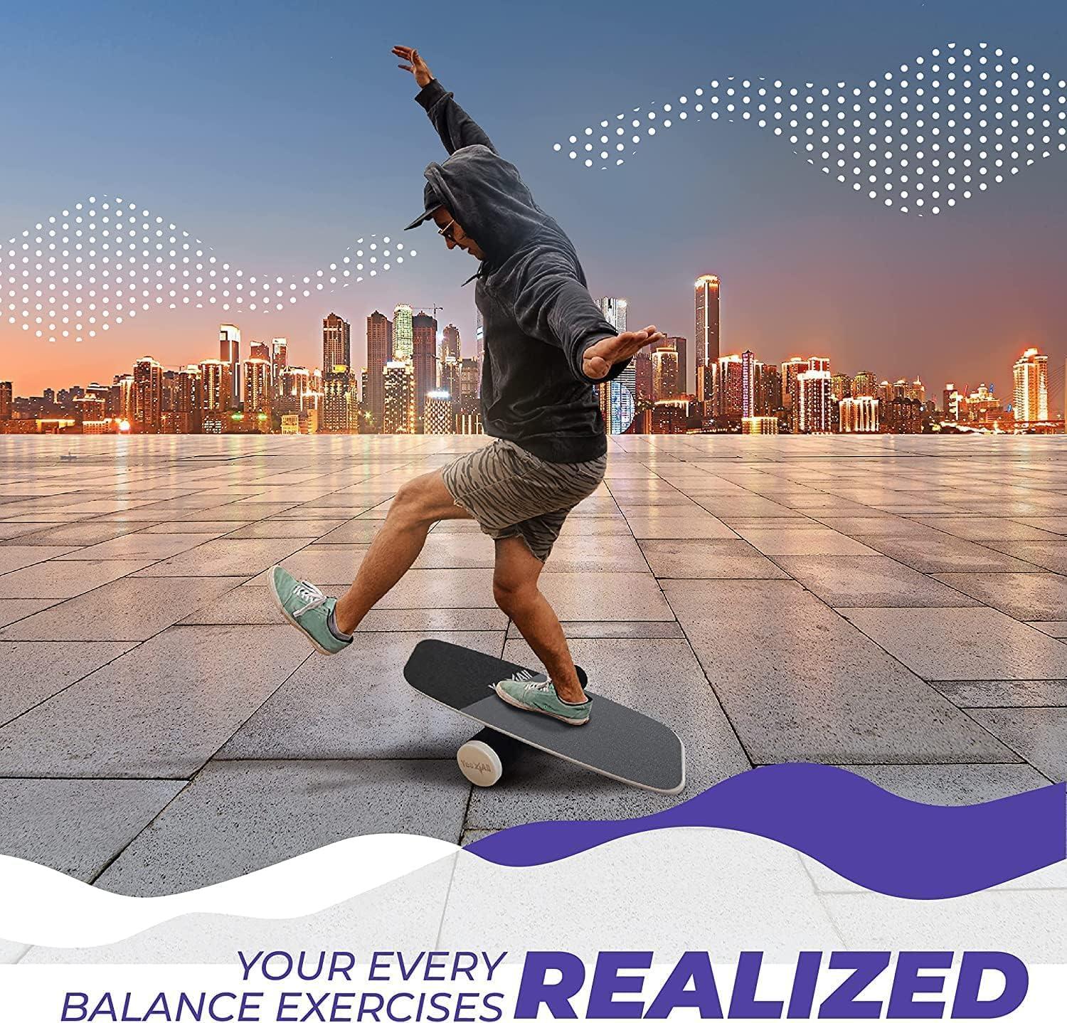 image:imageYes4All Balance Board Sports Trainer Surf Trainer Board With Adjustable Stoppers Improve Core Strength and Balance ControlA GrayBlack