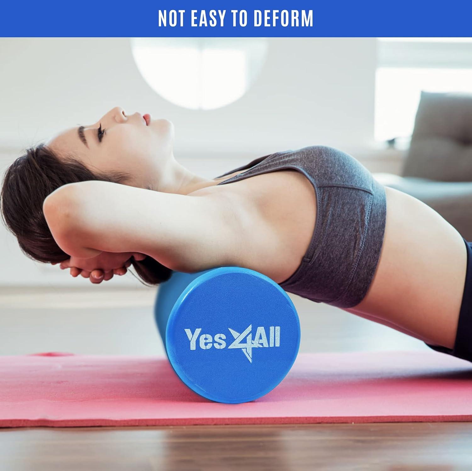 image:imageYes4All EVA Firm Foam Roller for Back Round Back Roller for Exercise Yoga amp Pilates 12182436 inchA Blue