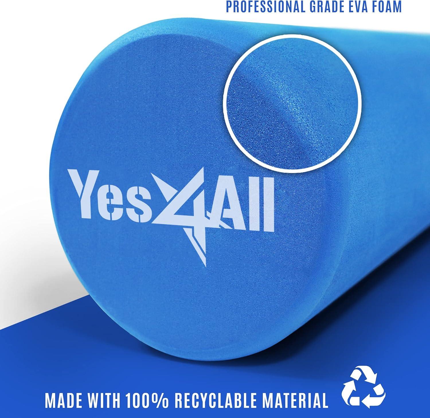 image:imageYes4All EVA Firm Foam Roller for Back Round Back Roller for Exercise Yoga amp Pilates 12182436 inchA Blue