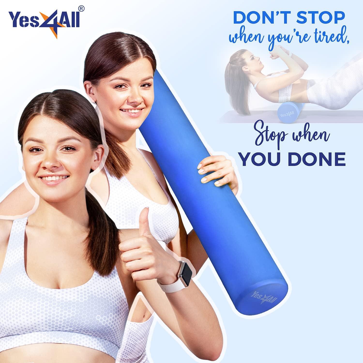 image:imageYes4All EVA Firm Foam Roller for Back Round Back Roller for Exercise Yoga amp Pilates 12182436 inchA Blue