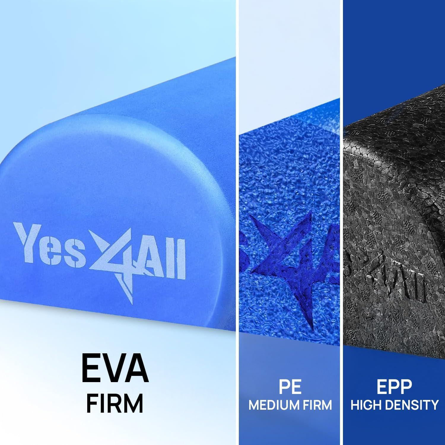 image:imageYes4All EVA Firm Foam Roller for Back Round Back Roller for Exercise Yoga amp Pilates 12182436 inchA Blue
