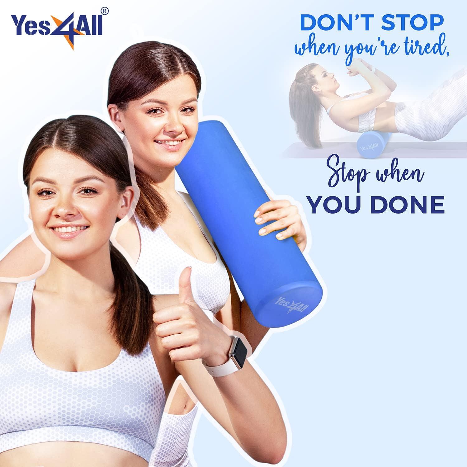 image:imageYes4All EVA Firm Foam Roller for Back Round Back Roller for Exercise Yoga amp Pilates 12182436 inchA Blue