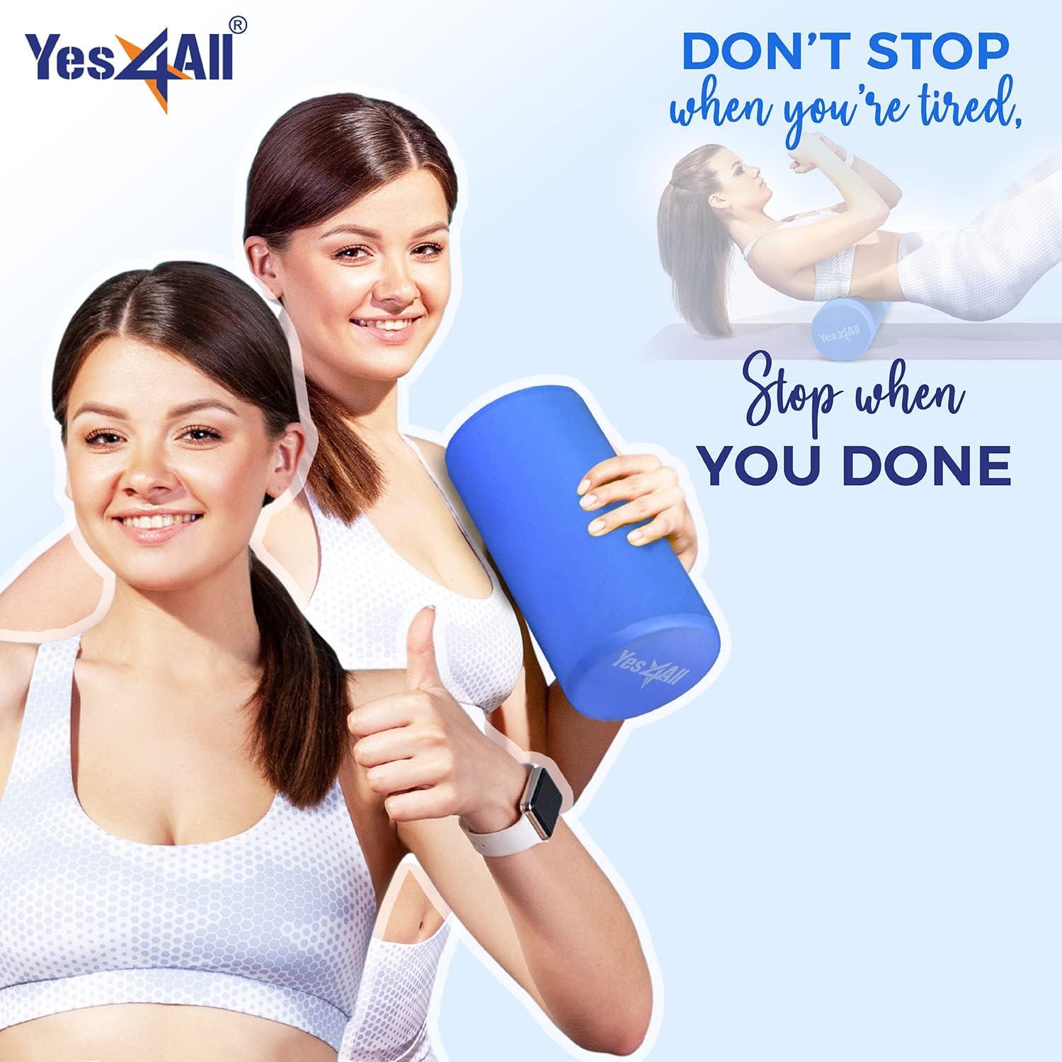image:imageYes4All EVA Firm Foam Roller for Back Round Back Roller for Exercise Yoga amp Pilates 12182436 inchA Blue