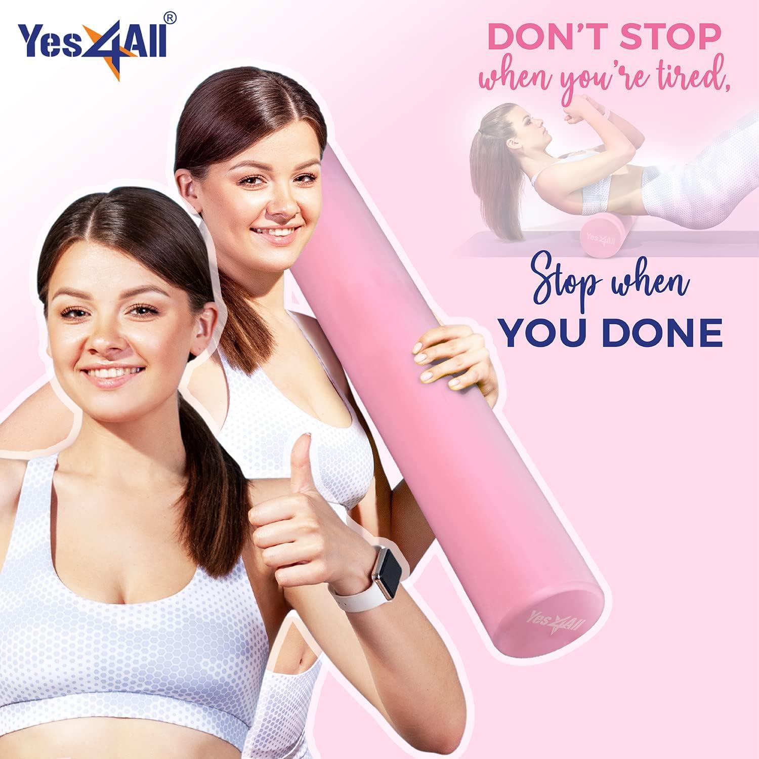 image:imageYes4All EVA Firm Foam Roller for Back Round Back Roller for Exercise Yoga amp Pilates 12182436 inchB Pink