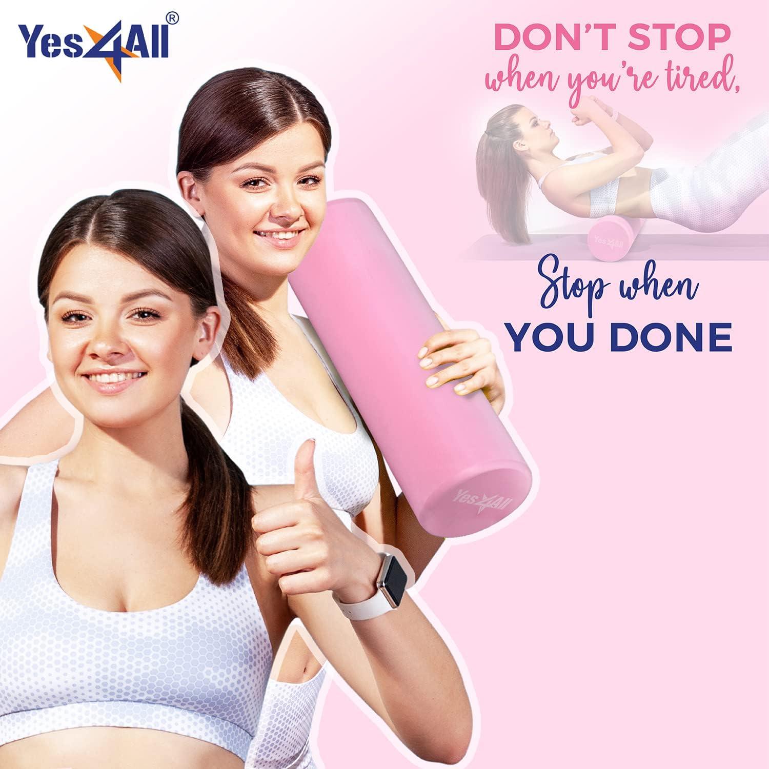image:imageYes4All EVA Firm Foam Roller for Back Round Back Roller for Exercise Yoga amp Pilates 12182436 inchB Pink