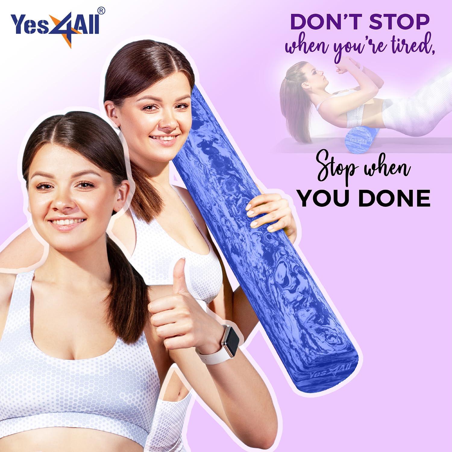 image:imageYes4All EVA Firm Foam Roller for Back Round Back Roller for Exercise Yoga amp Pilates 12182436 inchN Clematis Marbled