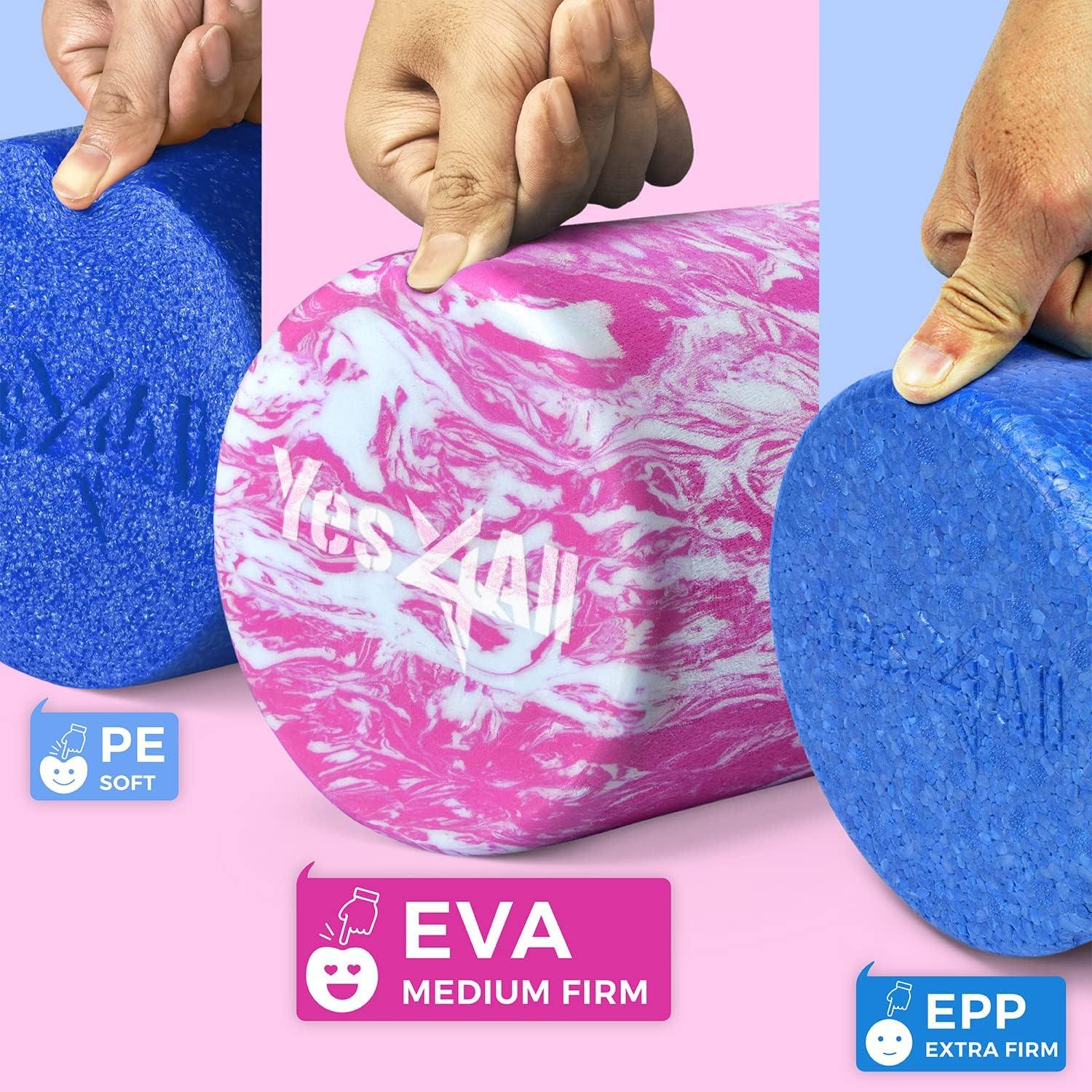 image:imageYes4All EVA Firm Foam Roller for Back Round Back Roller for Exercise Yoga amp Pilates 12182436 inchU Unicorn Marbled