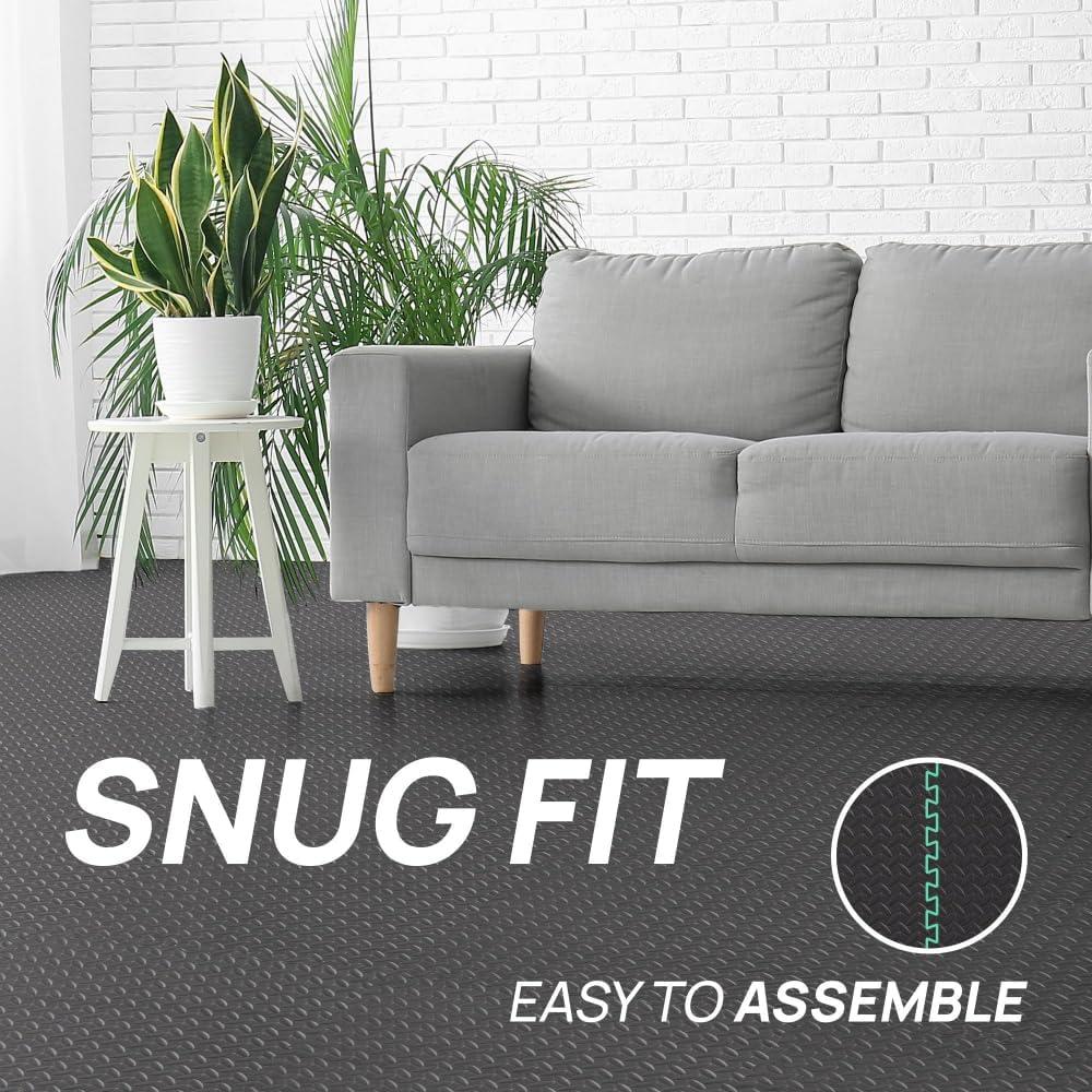 image:imageYes4All EVA Interlocking Mats Puzzle Floor Tiles Foam Floor Padding with Border for Furniture Home Space Living Room Garage 11153299 SQFTBlack