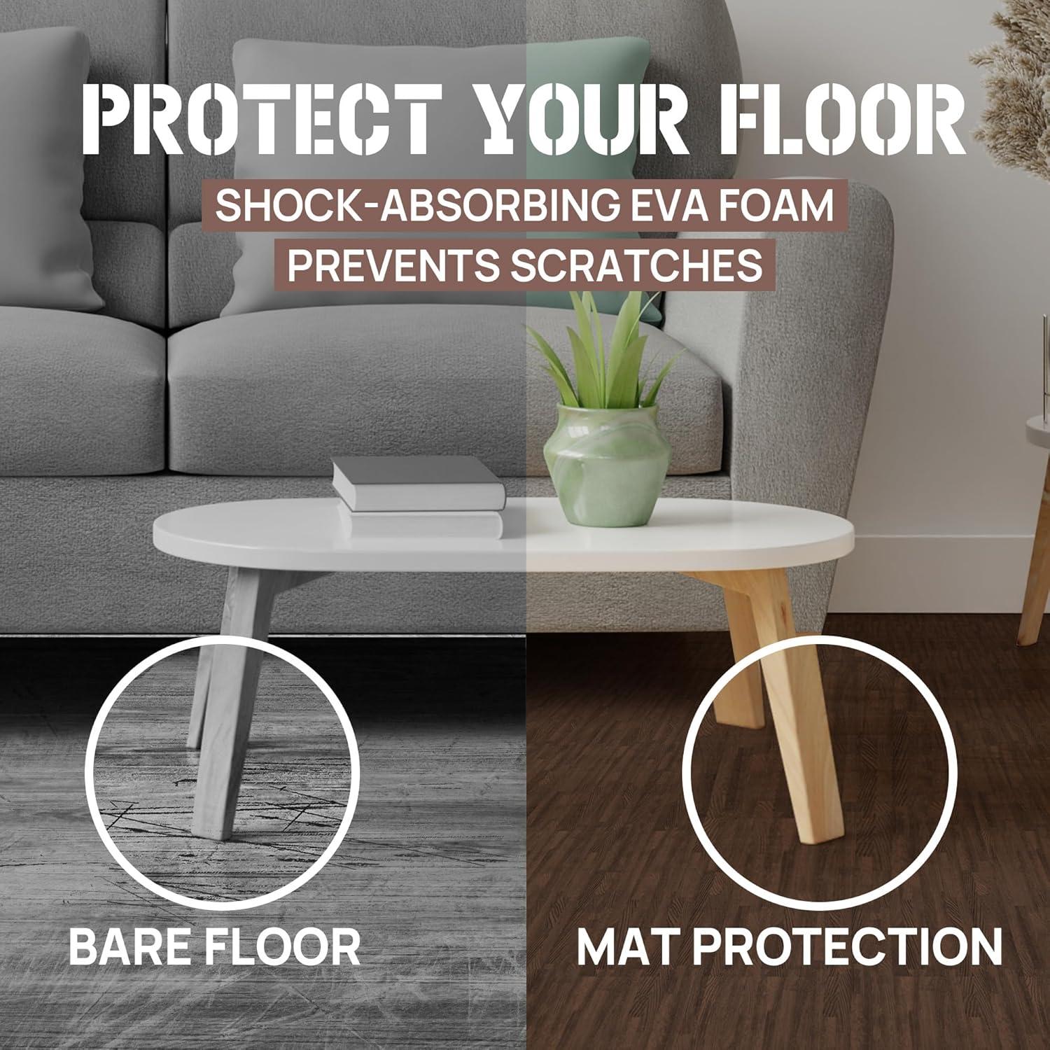 image:imageYes4All EVA Interlocking Mats Puzzle Floor Tiles Foam Floor Padding with Border for Furniture Home Space Living Room Garage 112232 SQFTB Oak Wood Dark