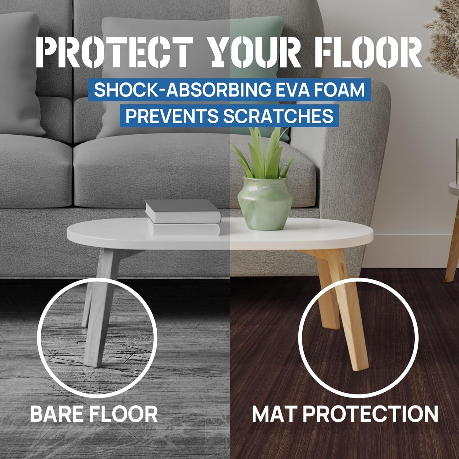 image:imageYes4All EVA Interlocking Mats Puzzle Floor Tiles Foam Floor Padding with Border for Furniture Home Space Living Room Garage 112232 SQFTD Walnut Wood Dark