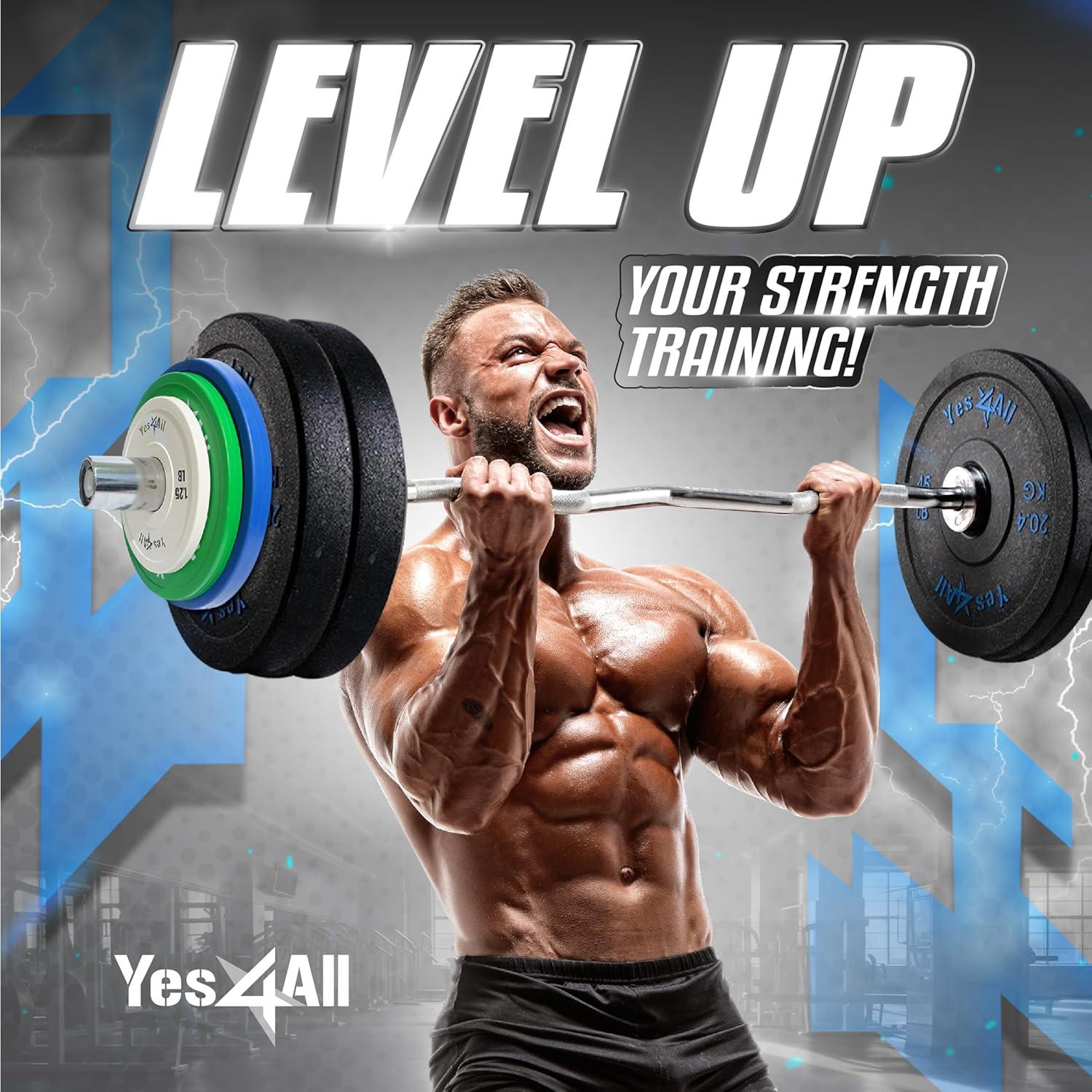 image:imageYes4All Fractional Weight Plates Set Available In Steel And Rubber Set of 246 Plates in 125LB 25LB or 5LB Sizes Micro Change Plates for Dumbbell and Olympic Barbell WeightliftingK 5LB x 2pcs Rubber