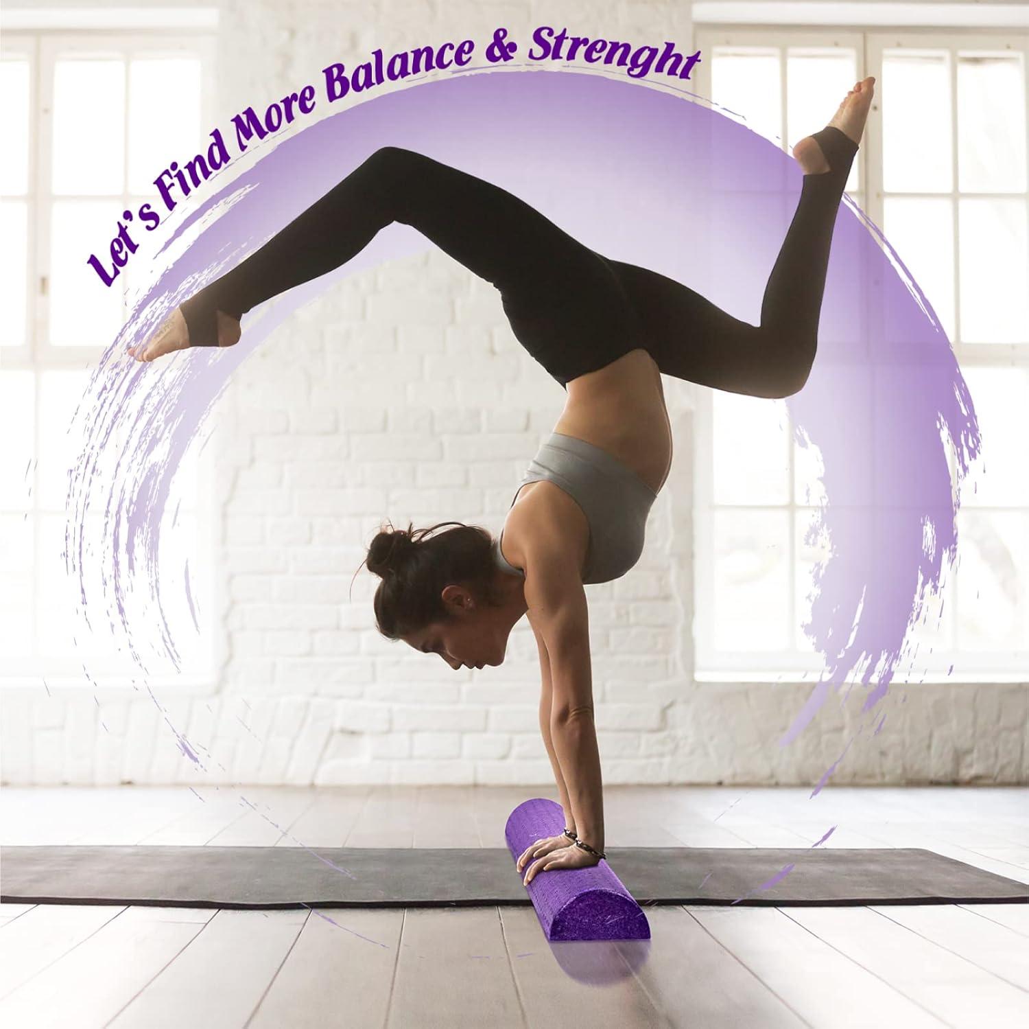 image:imageYes4All HighDensity EPP Half Round Back Roller Foam Exercise Foam Roller for Yoga Pilates amp Stretching 12 18 24 36 inchPurple