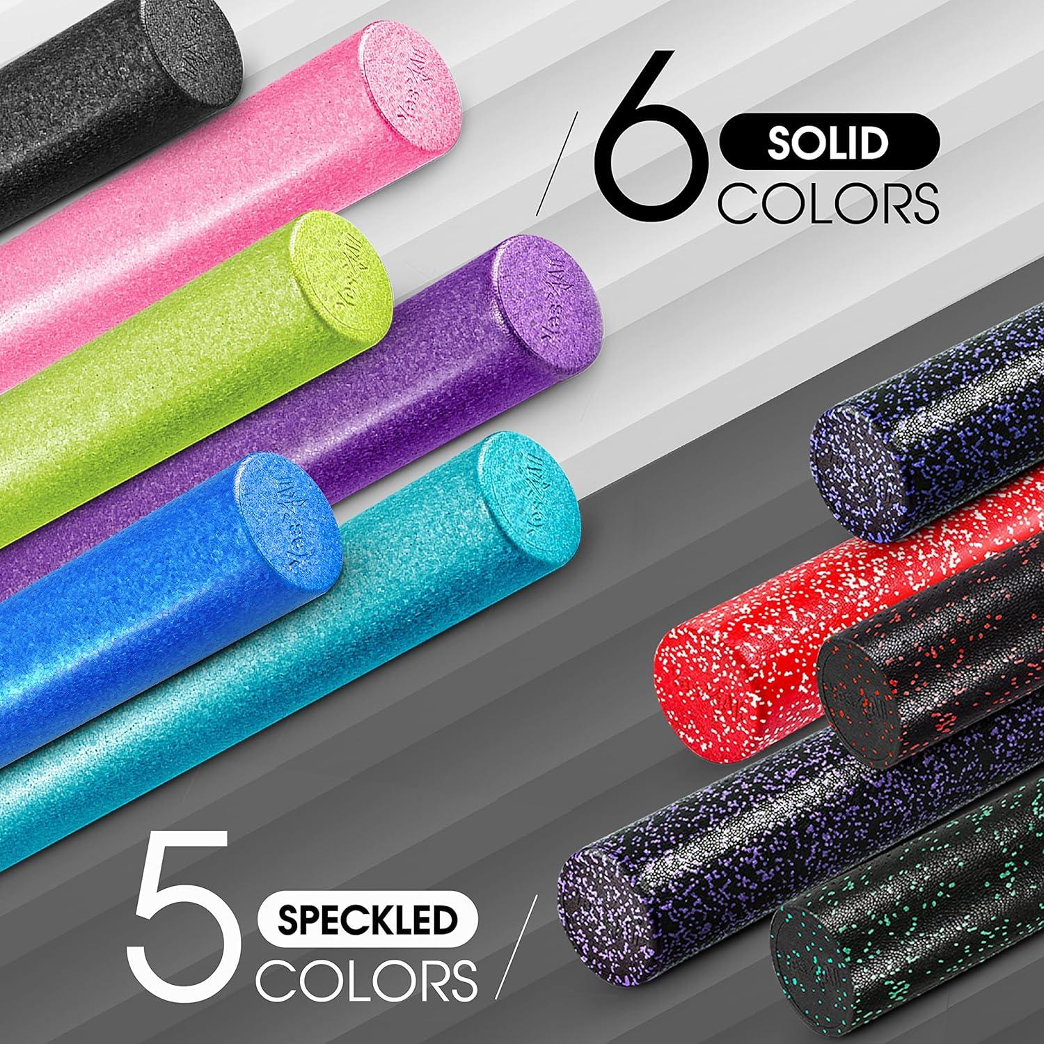 image:imageYes4All HighDensity EPP Round Back Roller Foam Exercise Foam Roller for Yoga Pilates amp Stretching 12 18 24 36 inchB Black