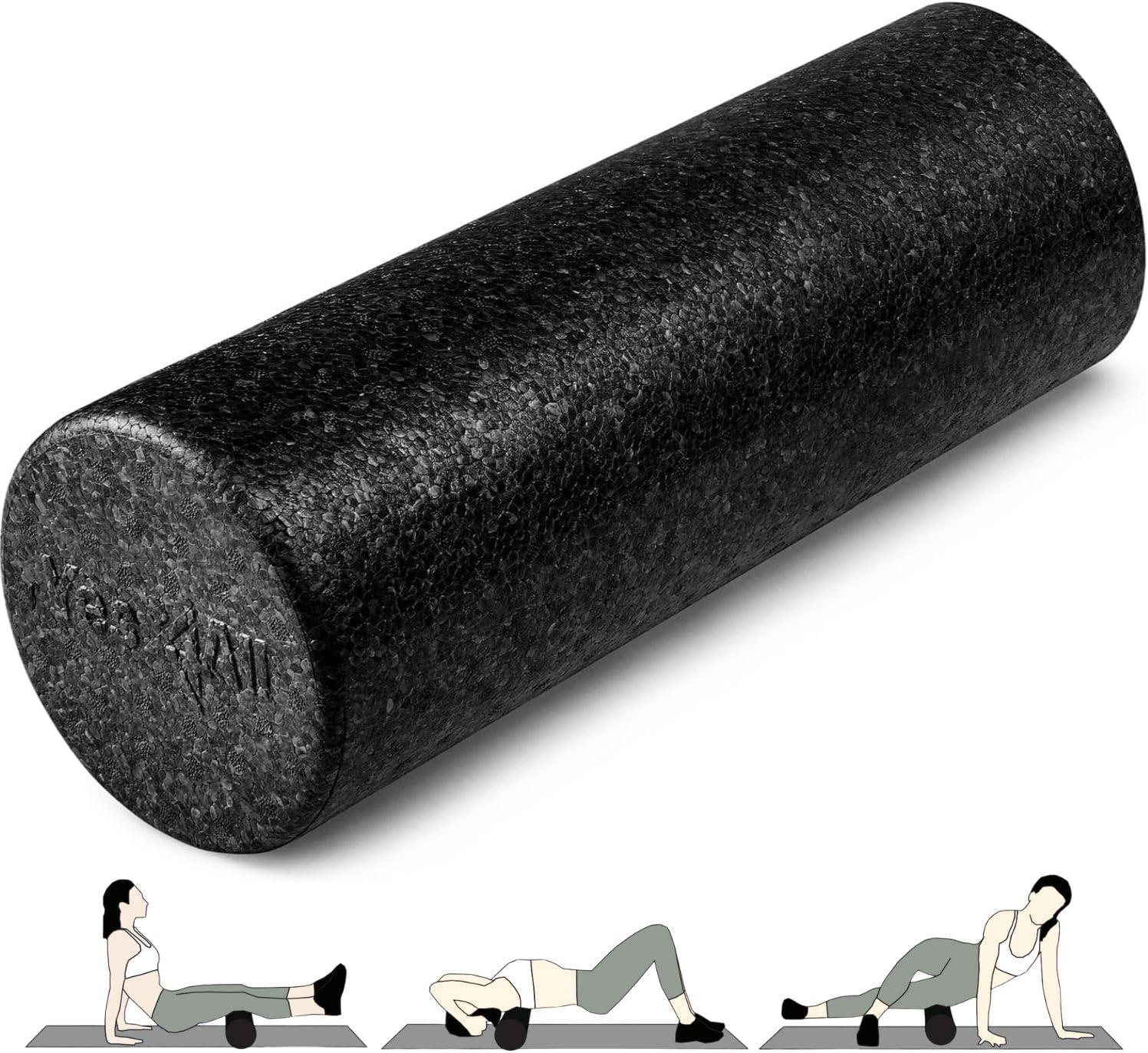 image:imageYes4All HighDensity EPP Round Back Roller Foam Exercise Foam Roller for Yoga Pilates amp Stretching 12 18 24 36 inchB Black