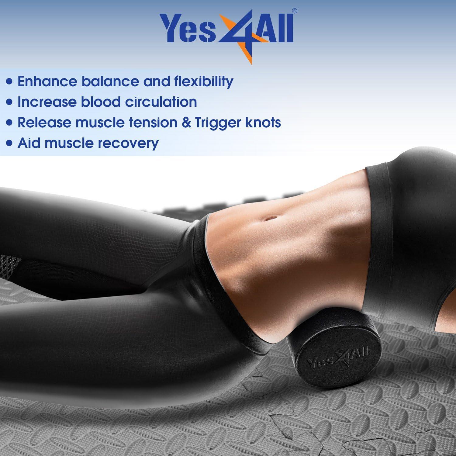 image:imageYes4All HighDensity EPP Round Back Roller Foam Exercise Foam Roller for Yoga Pilates amp Stretching 12 18 24 36 inchBlack