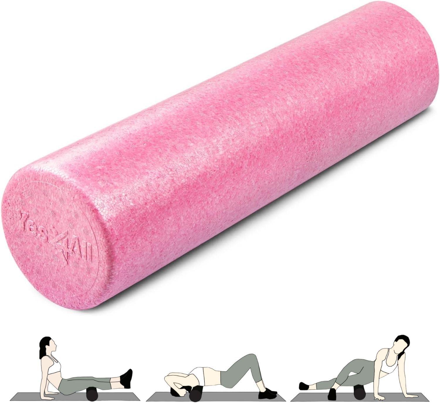 image:imageYes4All HighDensity EPP Round Back Roller Foam Exercise Foam Roller for Yoga Pilates amp Stretching 12 18 24 36 inchFuschia Rose