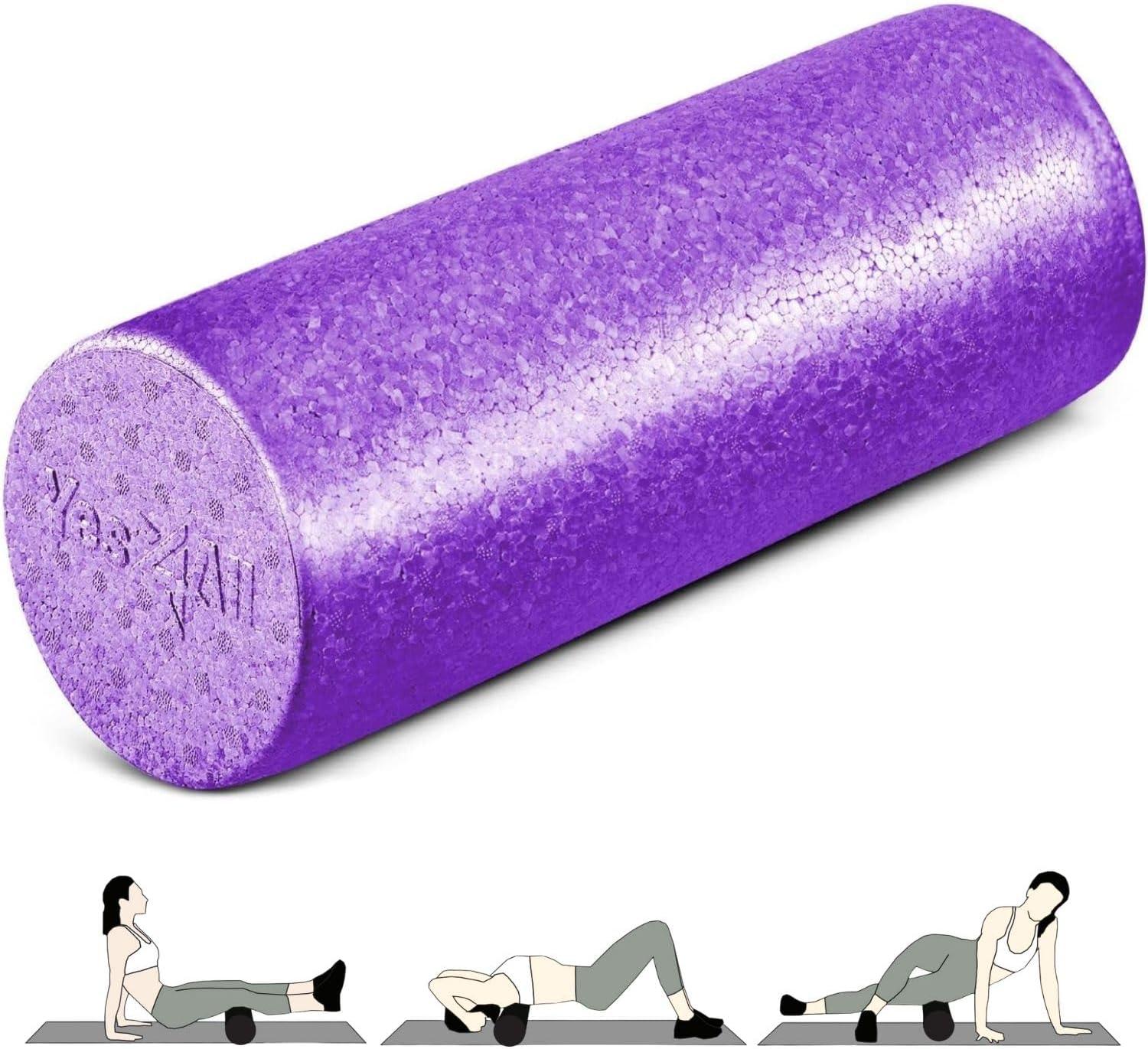 image:imageYes4All HighDensity EPP Round Back Roller Foam Exercise Foam Roller for Yoga Pilates amp Stretching 12 18 24 36 inchPurple