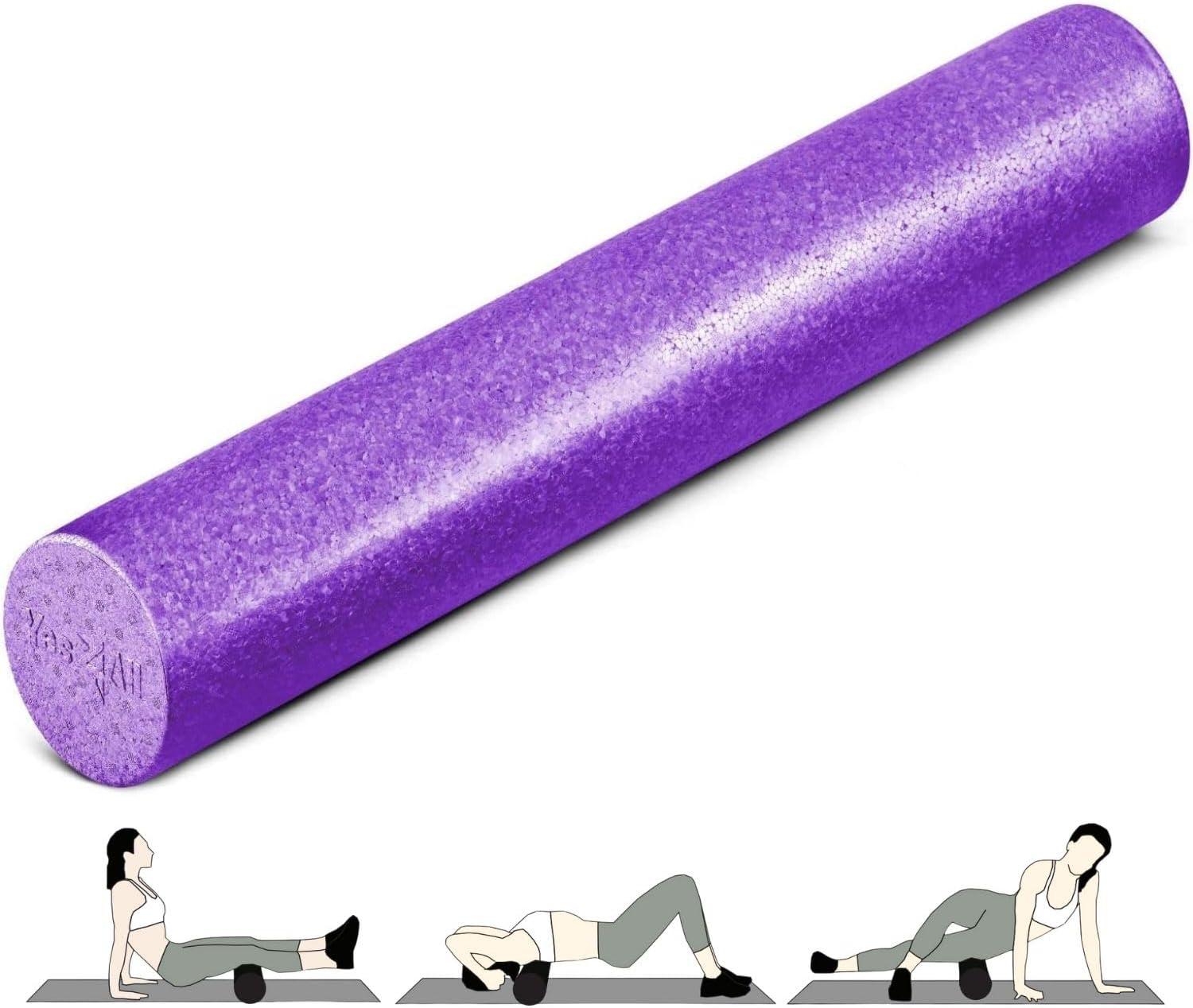 image:imageYes4All HighDensity EPP Round Back Roller Foam Exercise Foam Roller for Yoga Pilates amp Stretching 12 18 24 36 inchPurple