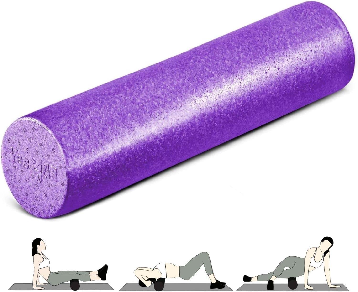 image:imageYes4All HighDensity EPP Round Back Roller Foam Exercise Foam Roller for Yoga Pilates amp Stretching 12 18 24 36 inchPurple