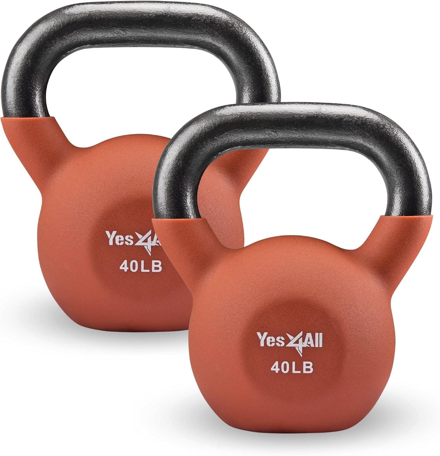 image:imageYes4All Kettlebell 565 LB Neoprene Coated Cast Iron Kettlebells Wide Grip Handle amp Flat Bottom for Swings Squats Deadlifts Push Ups amp Full Body Training at Home Gym Single amp SetI 40LB Spice Route