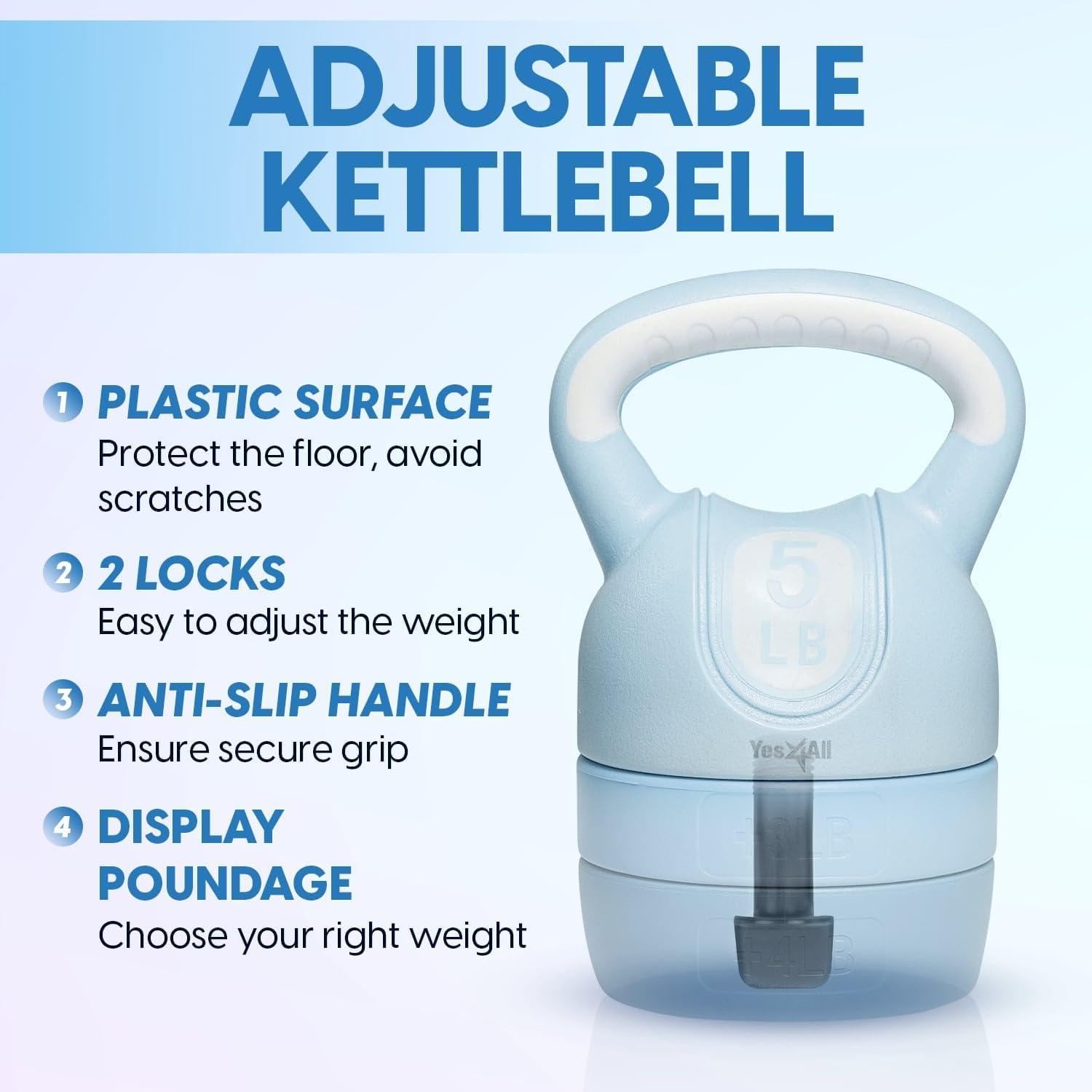 image:imageYes4All Kettlebell Sets Adjustable Kettlebell Set for Strength Training Kettlebells Adjustable Weight for Versatile WorkoutsD Teal