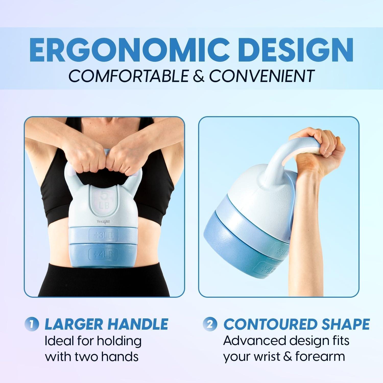 image:imageYes4All Kettlebell Sets Adjustable Kettlebell Set for Strength Training Kettlebells Adjustable Weight for Versatile WorkoutsD Teal