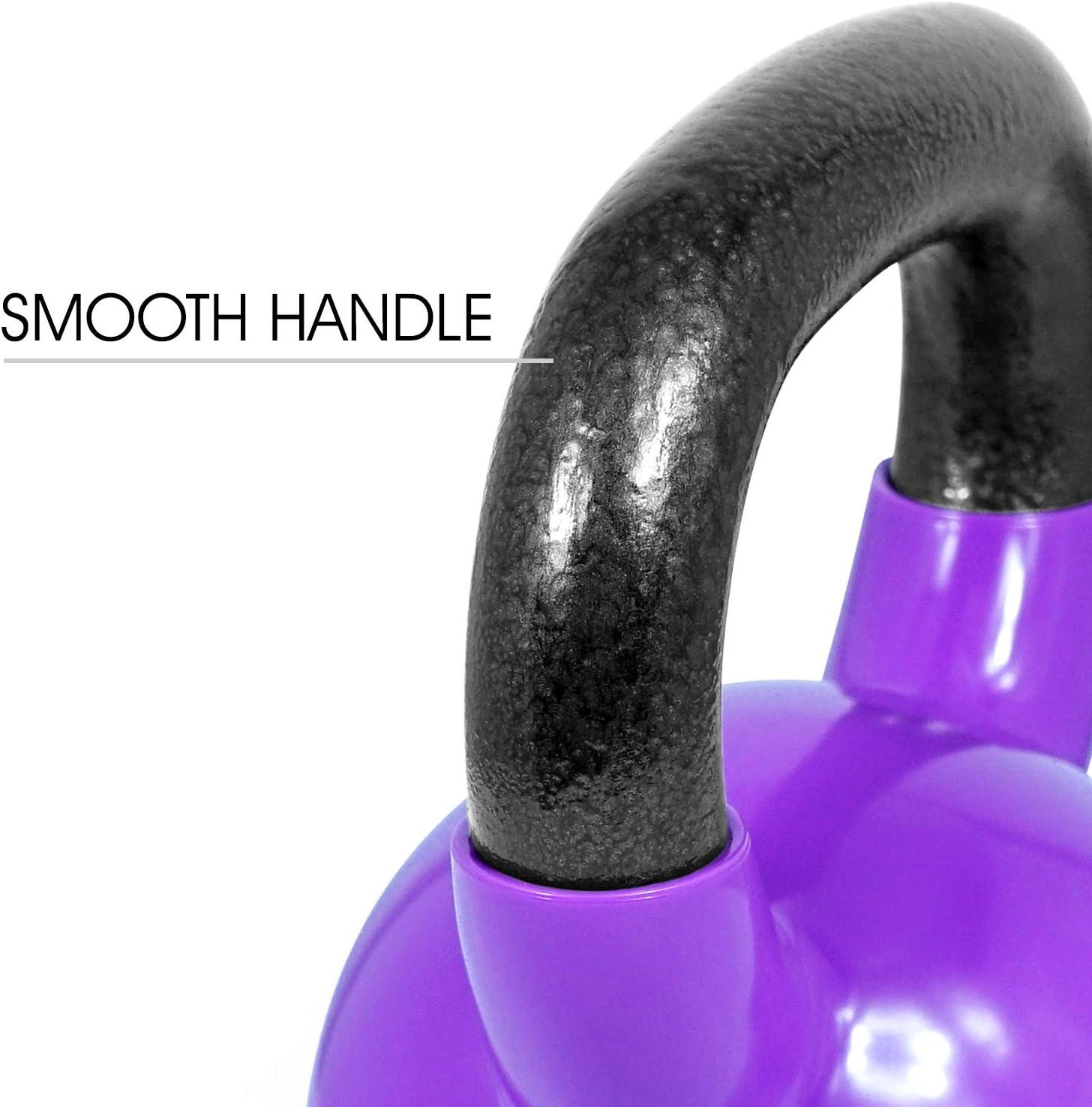 image:imageYes4All Kettlebell Vinyl Coated Kettlebell Cast Iron Sets with Stable Flat Bottom for Full Body Workout Push up Grip Strength Training amp Weights ExercisesMulticolor