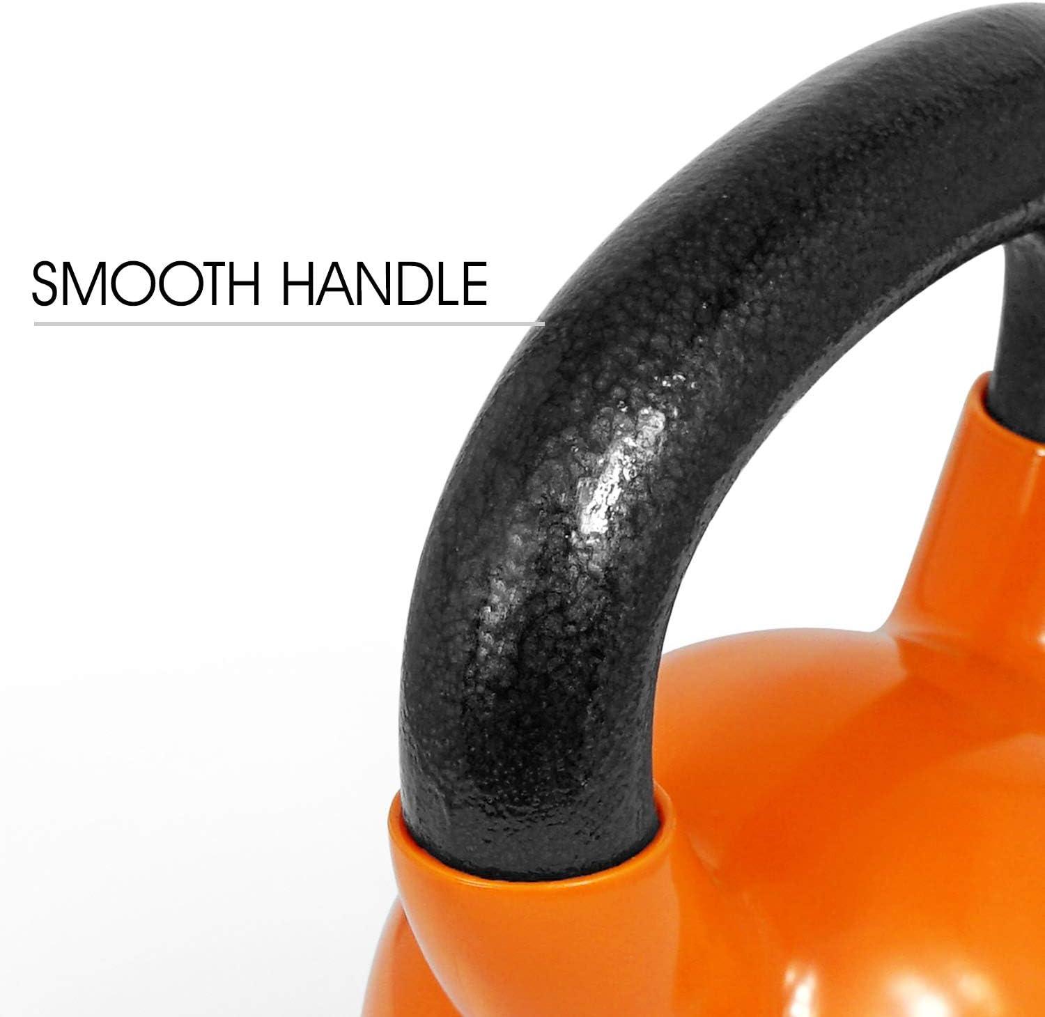 image:imageYes4All Kettlebell Vinyl Coated Kettlebell Cast Iron Sets with Stable Flat Bottom for Full Body Workout Push up Grip Strength Training amp Weights ExercisesMulticolor
