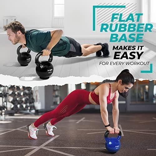 image:imageYes4All Kettlebells Rubber Base Kettlebell Set for Women Strength Training Kettlebells Weights 1065 lbsH 35LB Grey