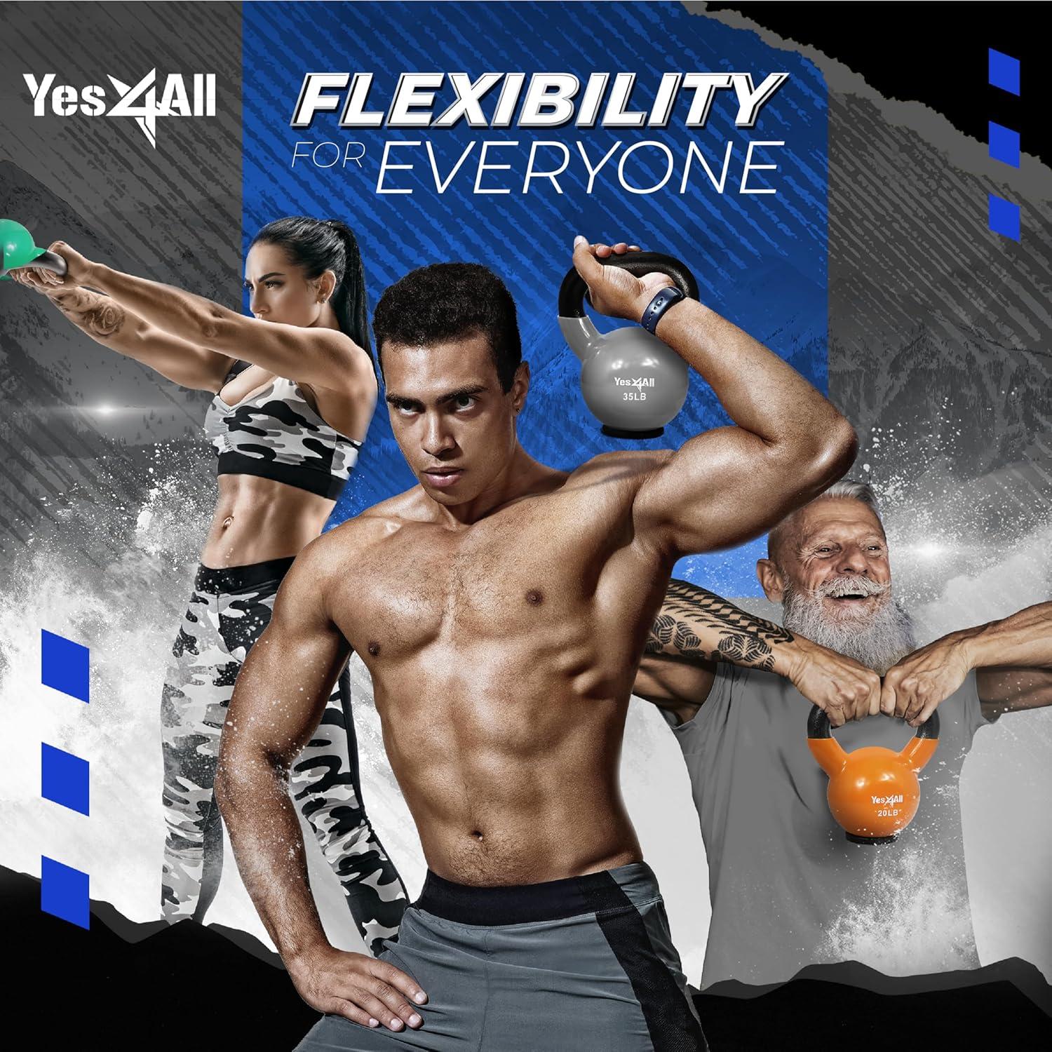 image:imageYes4All Kettlebells Rubber Base Kettlebell Set for Women Strength Training Kettlebells Weights 1065 lbsN 60LB Deep Blue