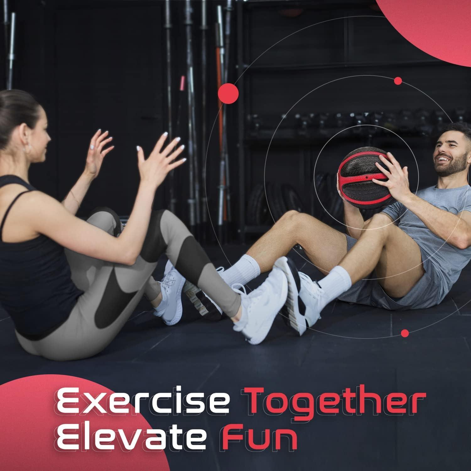 image:imageYes4All Medicine Ball with Dual Texture Grip Weighted Medicine Ball for Workouts Exercise Balance Training Core Strength Balance and Coordination Exercise NonSlip Rubber Shell with 681012LBSC 10 Pounds