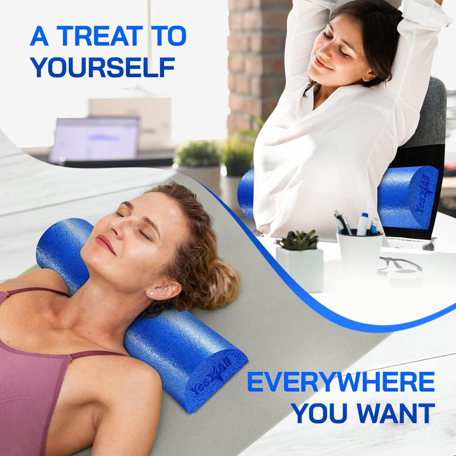 image:imageYes4All Medium Firm Half Foam Rollers for PostWorkout Relaxation 12182436 inch PE Foam Roll for Back Massage amp Yoga ExerciseHalf Blue