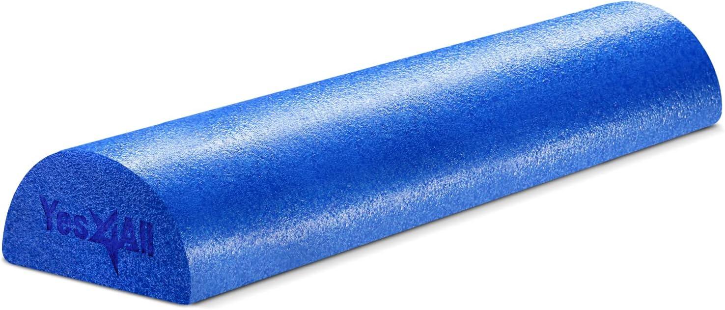 image:imageYes4All Medium Firm Half Foam Rollers for PostWorkout Relaxation 12182436 inch PE Foam Roll for Back Massage amp Yoga ExerciseHalf Blue