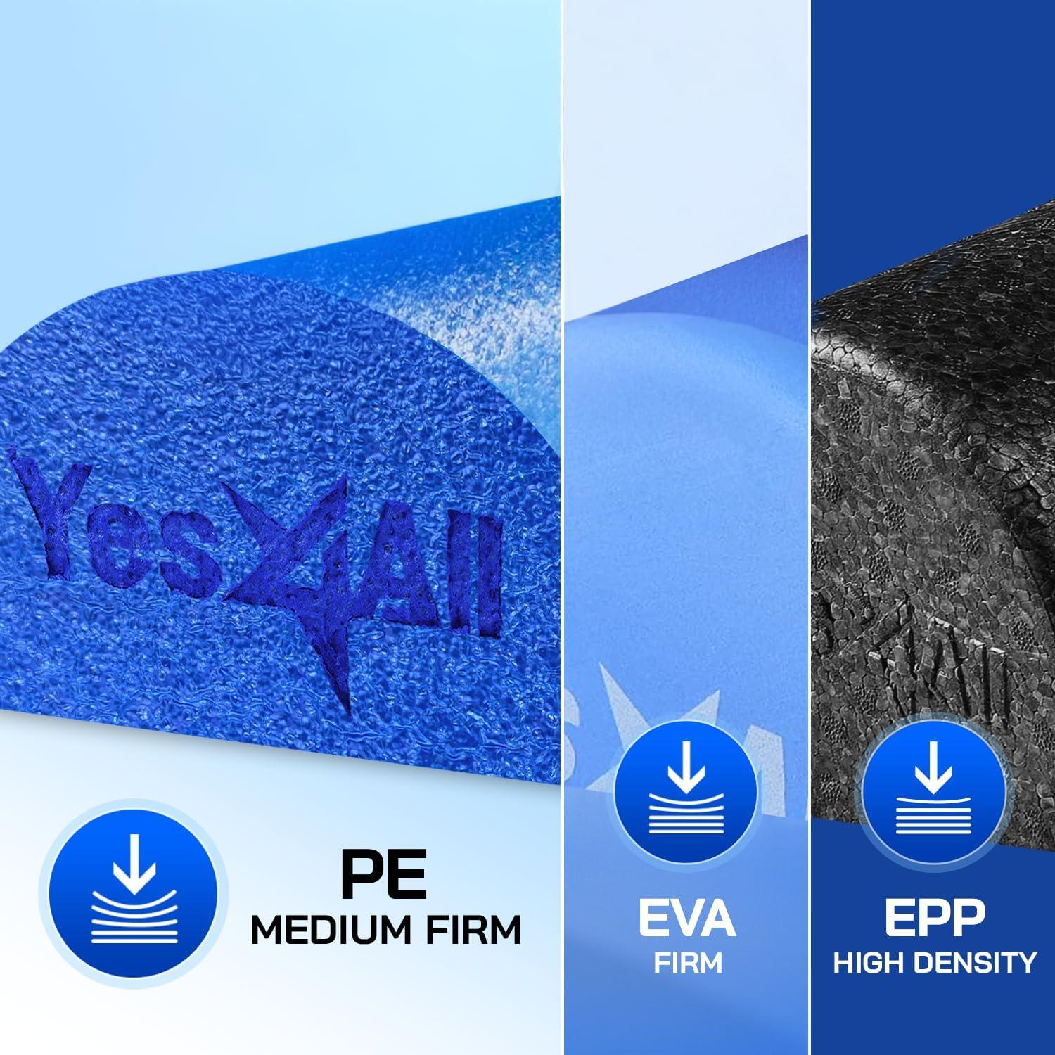 image:imageYes4All Medium Firm Half Foam Rollers for PostWorkout Relaxation 12182436 inch PE Foam Roll for Back Massage amp Yoga ExerciseHalf Blue