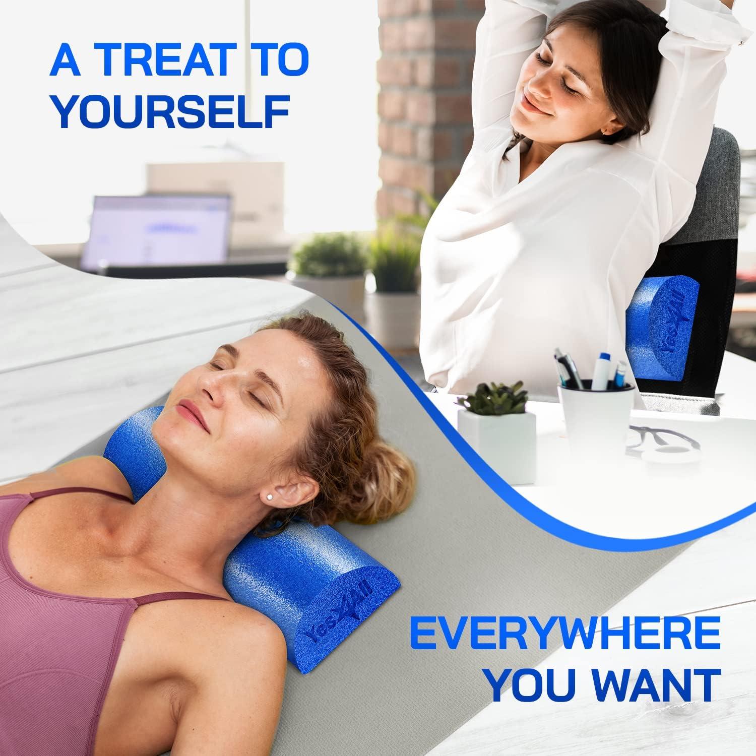image:imageYes4All Medium Firm Half Foam Rollers for PostWorkout Relaxation 12182436 inch PE Foam Roll for Back Massage amp Yoga ExerciseHalf Blue