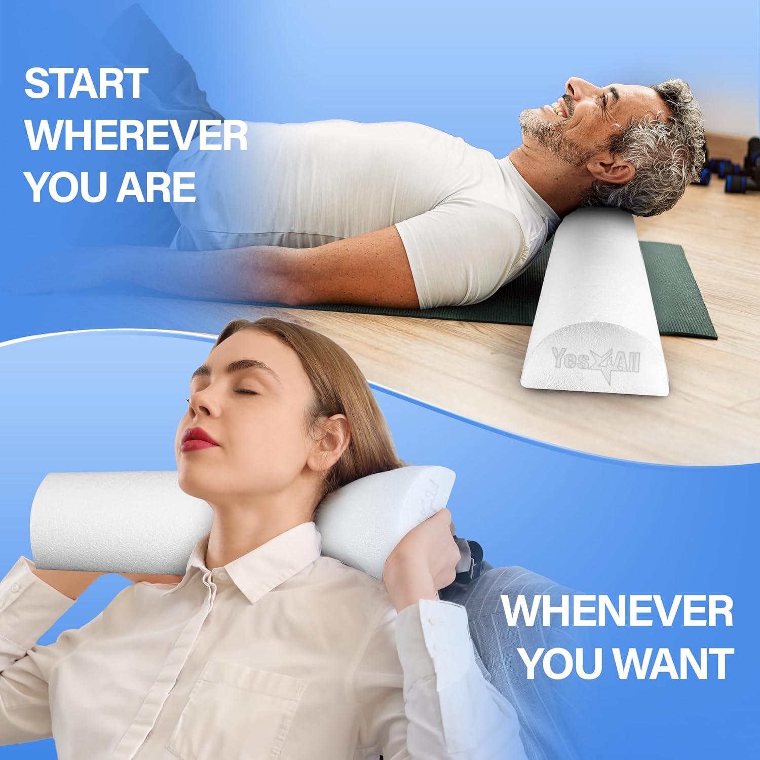 image:imageYes4All Medium Firm Half Foam Rollers for PostWorkout Relaxation 12182436 inch PE Foam Roll for Back Massage amp Yoga ExerciseWhite