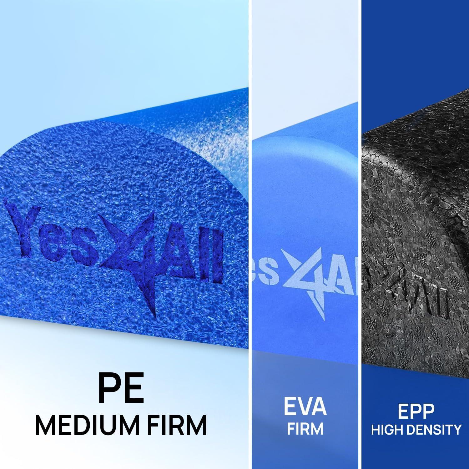 image:imageYes4All Medium Firm Round PE Foam Roller 12 18 24 36 Inches for Pilates Yoga Stretching Balance amp Core ExercisesBlue