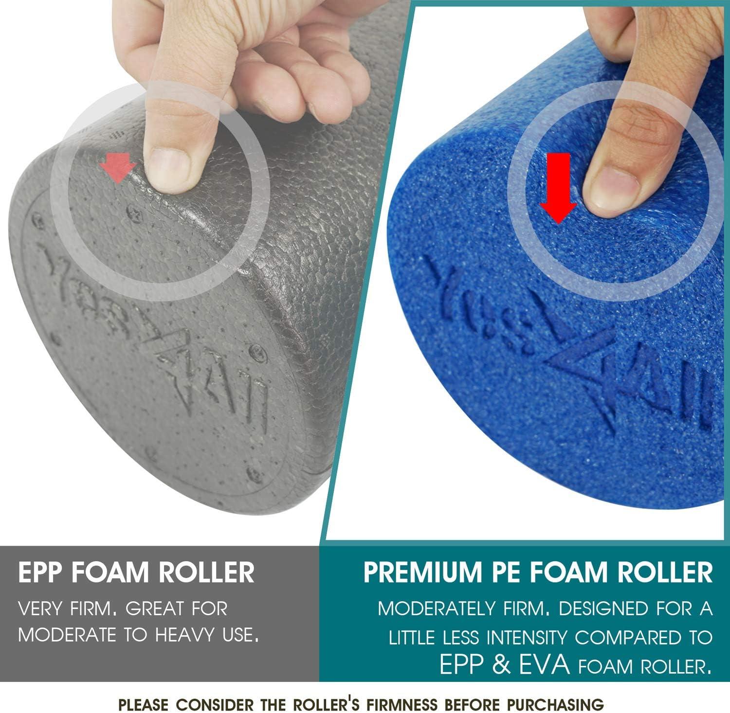 image:imageYes4All Medium Firm Round PE Foam Roller 12 18 24 36 Inches for Pilates Yoga Stretching Balance amp Core ExercisesBlue