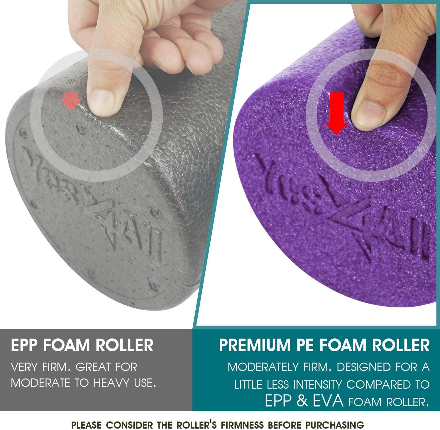 image:imageYes4All Medium Firm Round PE Foam Roller 12 18 24 36 Inches for Pilates Yoga Stretching Balance amp Core ExercisesPurple