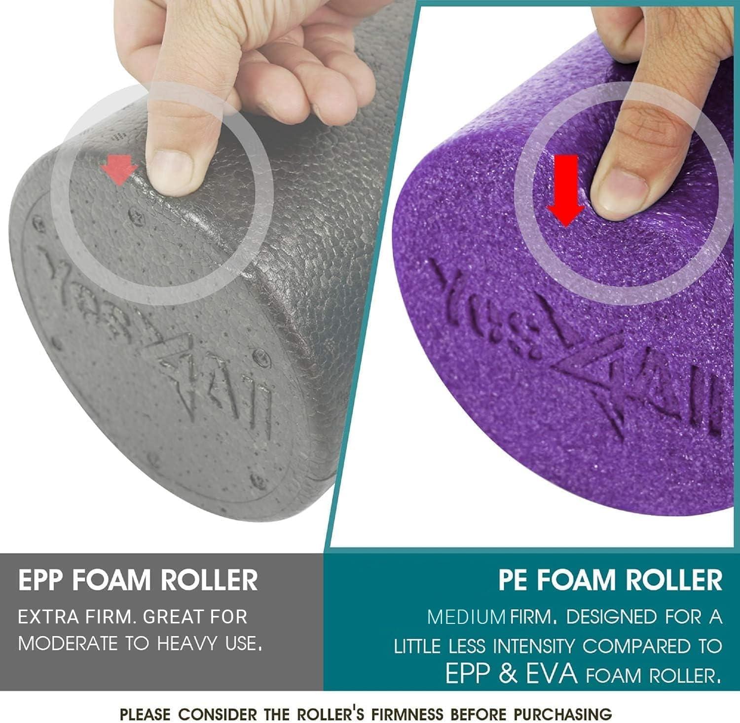 image:imageYes4All Medium Firm Round PE Foam Roller 12 18 24 36 Inches for Pilates Yoga Stretching Balance amp Core ExercisesPurple