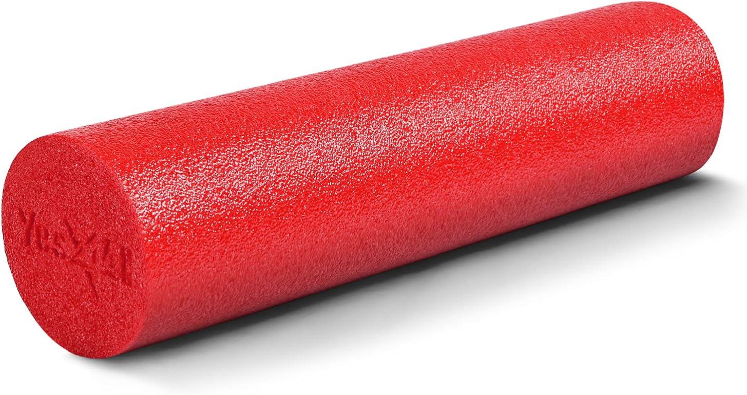 image:imageYes4All Medium Firm Round PE Foam Roller 12 18 24 36 Inches for Pilates Yoga Stretching Balance amp Core ExercisesRed