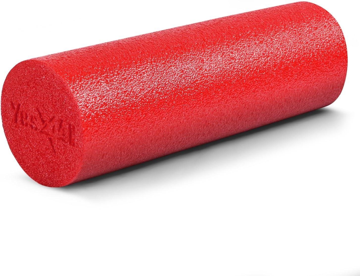image:imageYes4All Medium Firm Round PE Foam Roller 12 18 24 36 Inches for Pilates Yoga Stretching Balance amp Core ExercisesRed