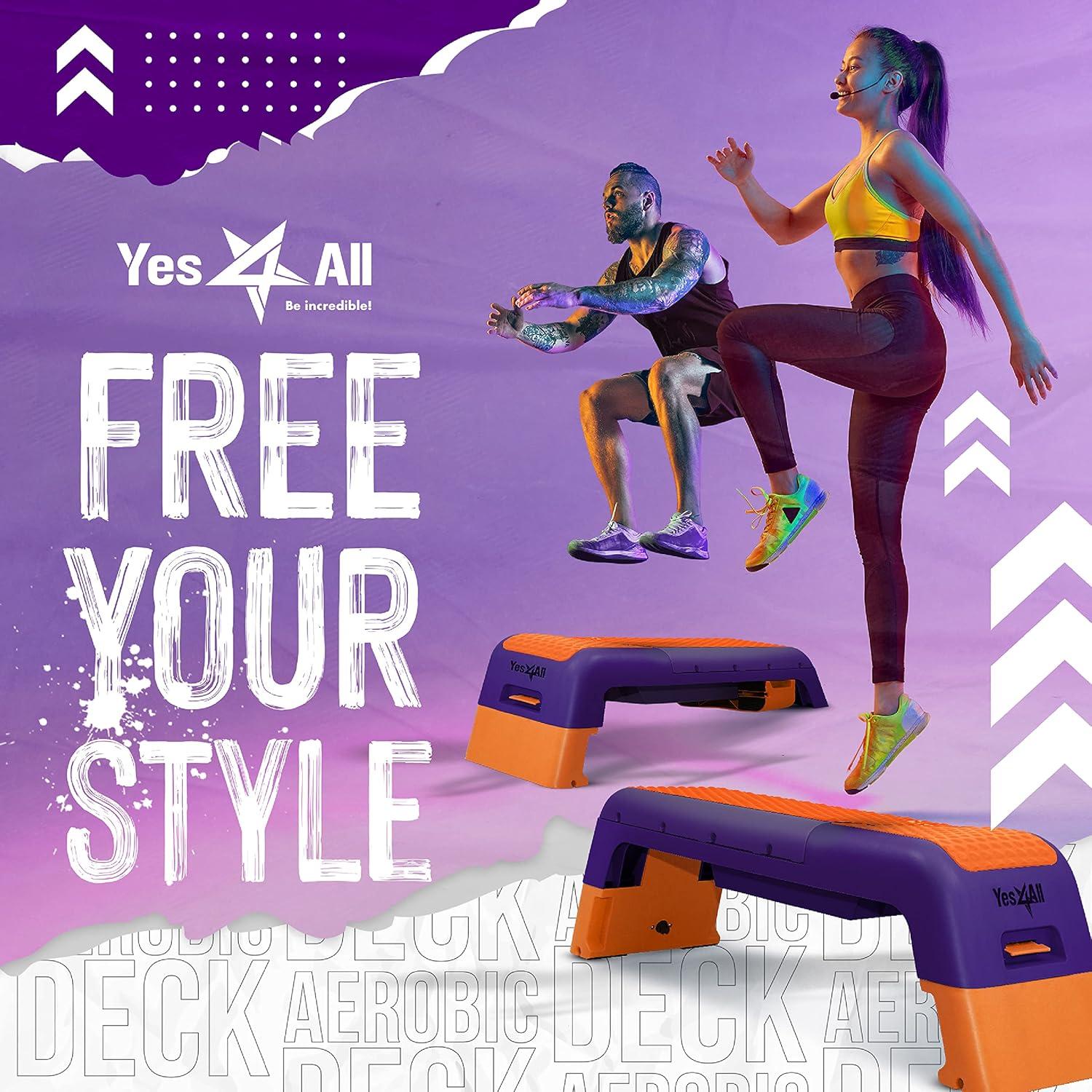 image:imageYes4All Multifunctional Aerobic Deck Versatile Fitness Station Weight Bench Aerobic Stepper Plyometrics Box for Cardio Workouts and Strength TrainingC OrangePurple