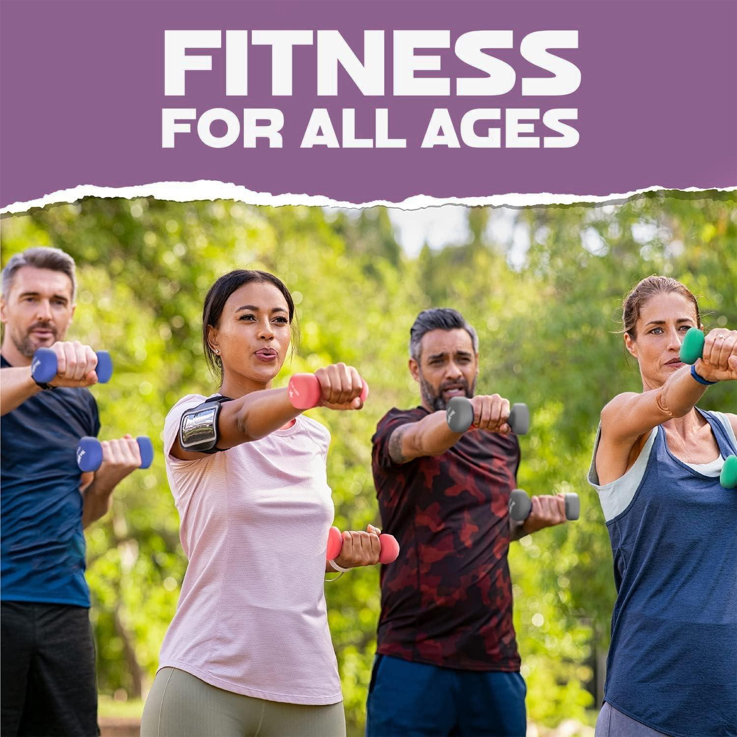 image:imageYes4All Neoprene Coated Dumbbell Hand Weight Sets of 2 Multiple Weight Options with 15 Colors Antiroll AntiSlip Hexagon ShapeA Purple 2lbs Pair