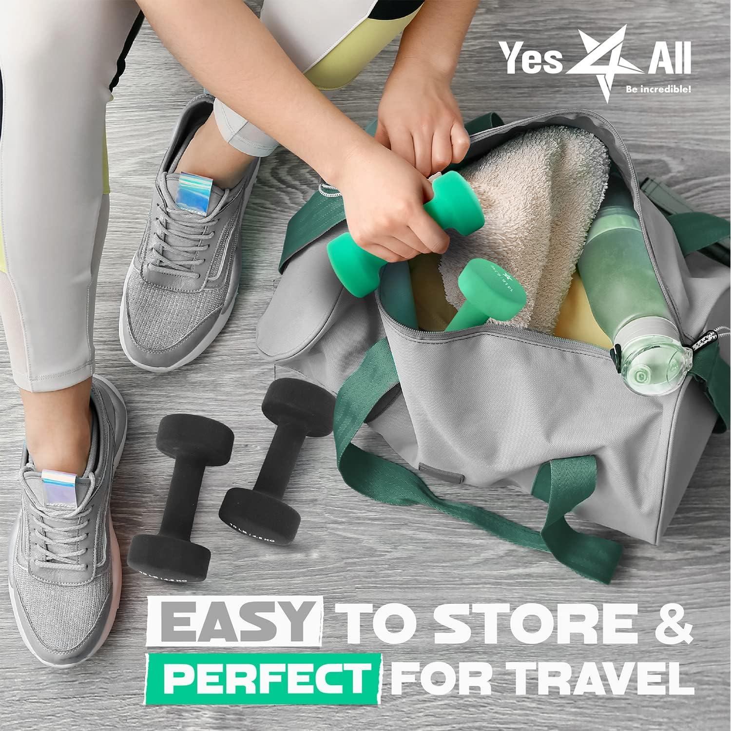image:imageYes4All Neoprene Coated Dumbbell Hand Weight Sets of 2 Multiple Weight Options with 15 Colors Antiroll AntiSlip Hexagon ShapeD Dark Green 5lbs Pair