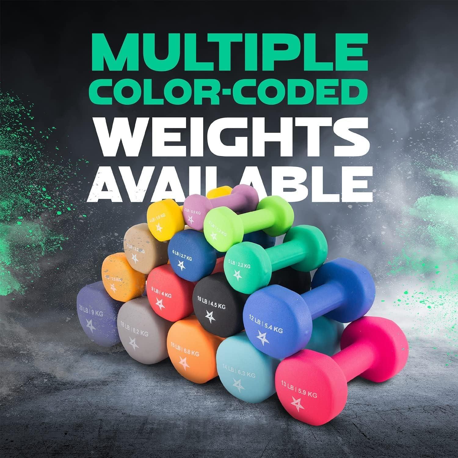 image:imageYes4All Neoprene Coated Dumbbell Hand Weight Sets of 2 Multiple Weight Options with 15 Colors Antiroll AntiSlip Hexagon ShapeD Dark Green 5lbs Pair