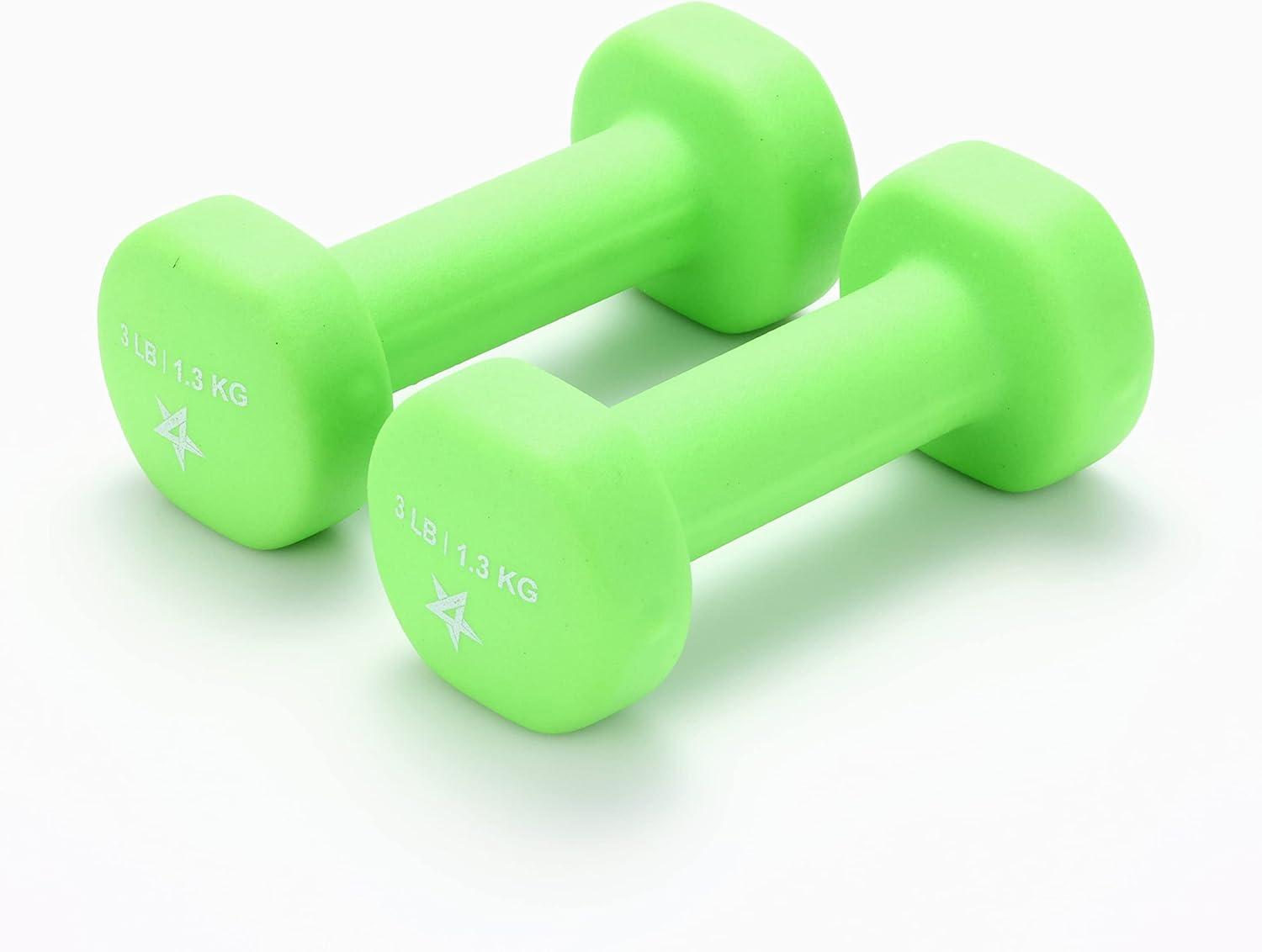 image:imageYes4All Neoprene Coated Dumbbell Hand Weight Sets of 2 Multiple Weight Options with 15 Colors Antiroll AntiSlip Hexagon ShapeD Dark Green 5lbs Pair