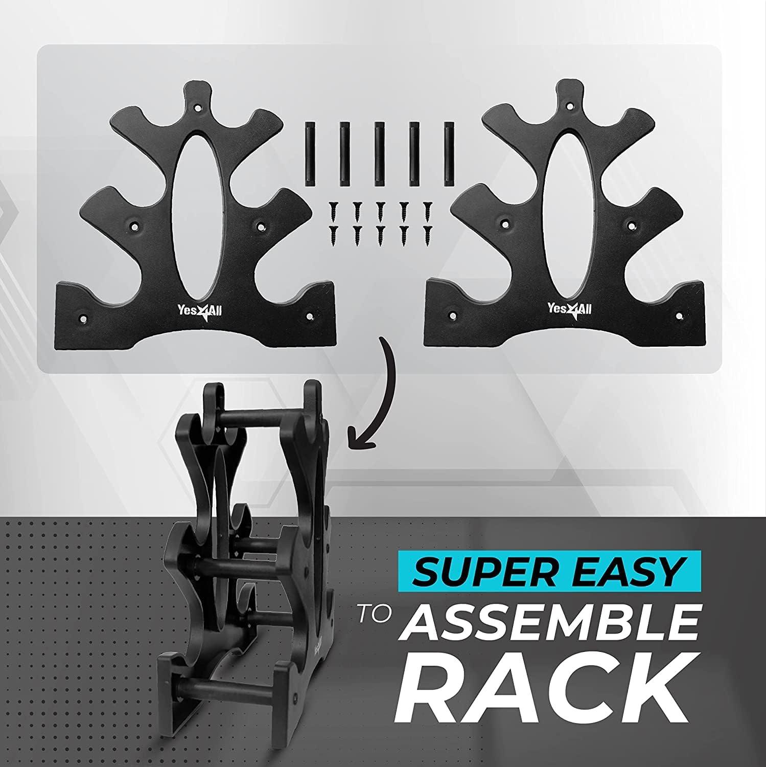 image:imageYes4All Neoprene Coated Dumbbell Hand Weight Sets of 2 Multiple Weight Options with 15 Colors Antiroll AntiSlip Hexagon ShapeQ Black Dumbbell Rack